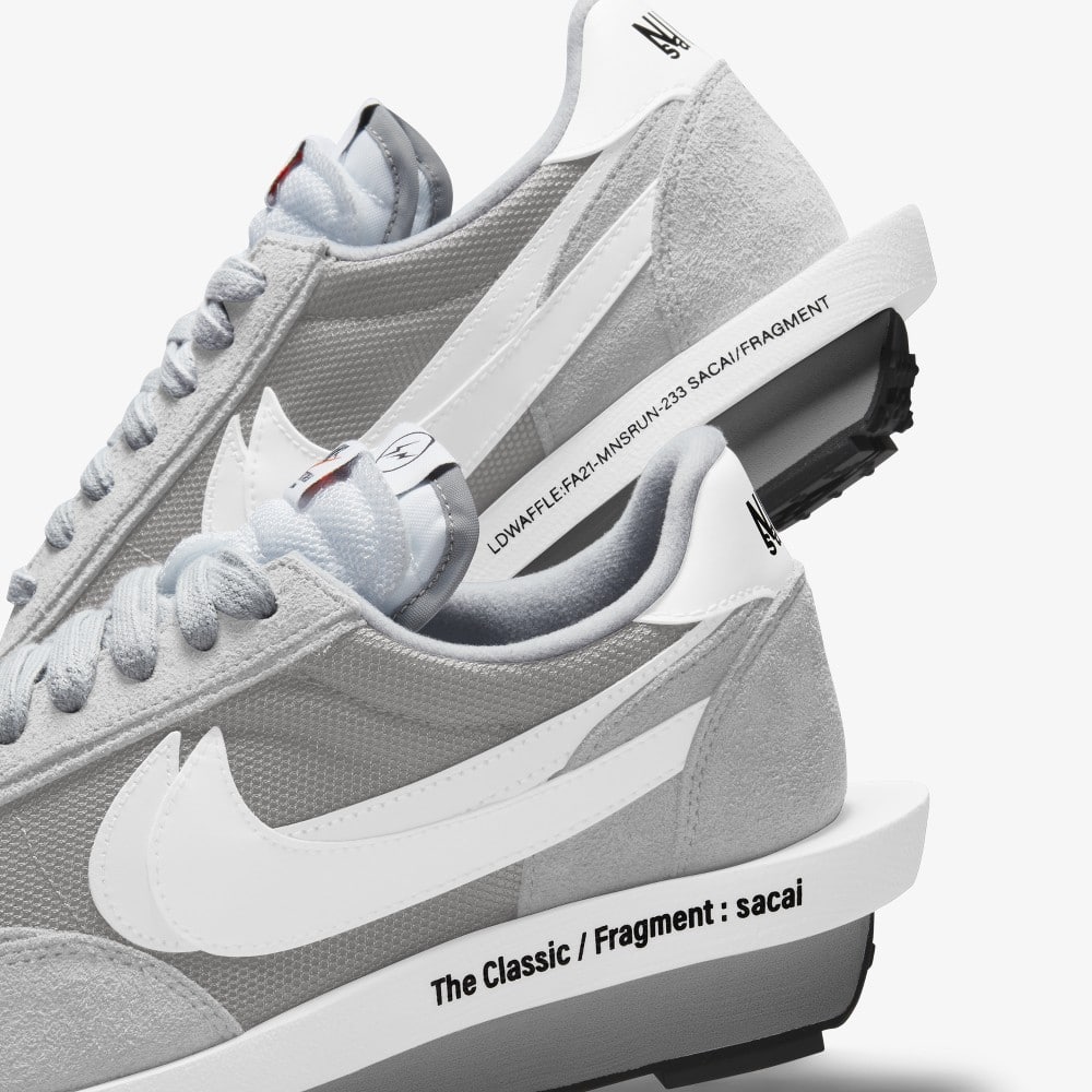 FRAGMENT × SACAI × NIKE LD WAFFLE LIGHT SMOKE GREY Fragment x sacai x Nike LD Waffle 'Light Smoke Grey' – Hype